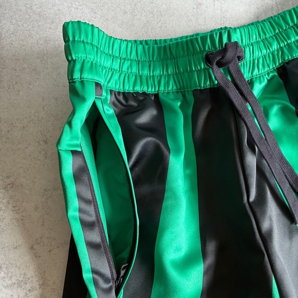 Adidas Mens Green And Black Satin Striped Multi Sport Shorts Small - Picture 6 of 13